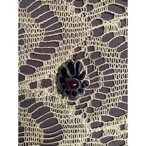 Vintage 90s Small APR Silver & Purple Pendant Boho Hippie Whimsical